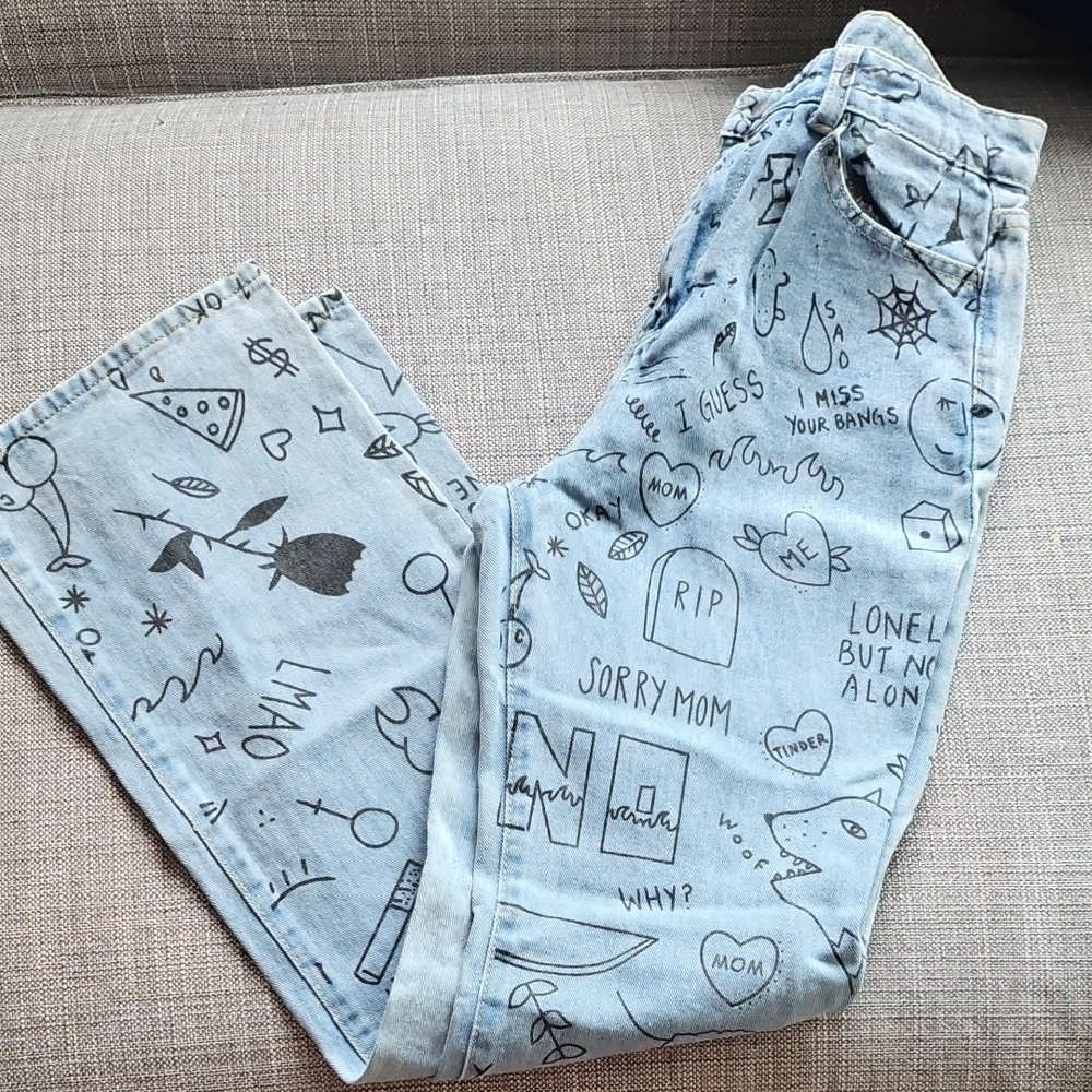 Graphic Light Blue Jeans